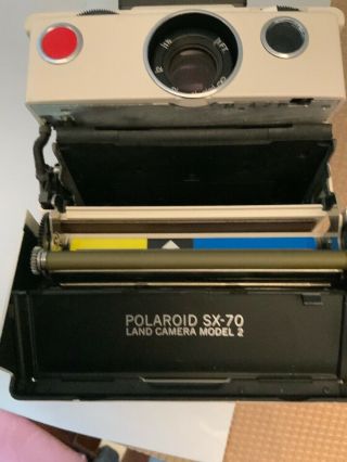 Polaroid SX - 70 Model 2 Instant Camera W/ Case And More Good Shape 7
