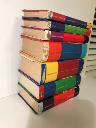 1st Edition,  Early & 1st Print U.  K.  Bloomsbury Harry Potter Set,  J.  K.  Rowling HC 2