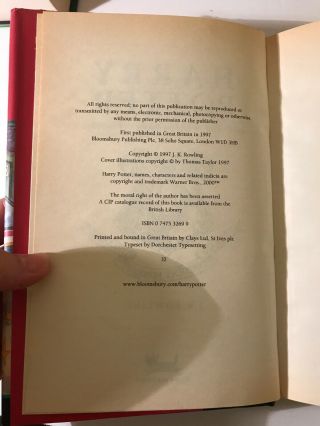 1st Edition,  Early & 1st Print U.  K.  Bloomsbury Harry Potter Set,  J.  K.  Rowling HC 4
