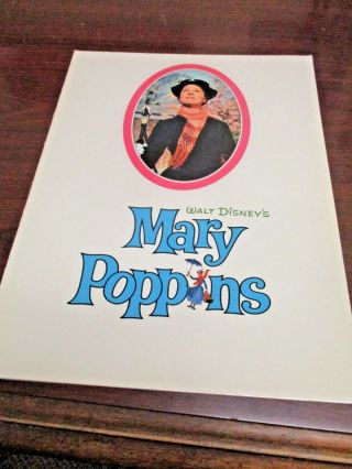 1964 Mary Poppins Movie Program Julie Andrews Dick Van Dyke Old Stock Disney Vtg
