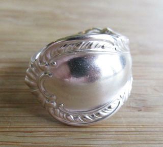 Vintage Handmade Sterling Silver Spoon Ring Sz 7.  75 5 - A9188