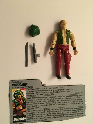 Hasbro Vintage 1988 G.  I Joe Cobra Wild Card Mean Dog 100 Complete Action Figure