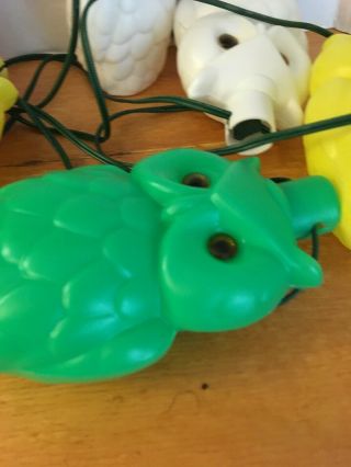 Vintage NOMA Owl Party Lites String 7 Camping Rv Patio Blow Mold Lights 4