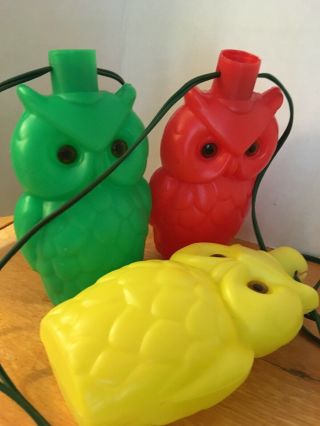 Vintage NOMA Owl Party Lites String 7 Camping Rv Patio Blow Mold Lights 5
