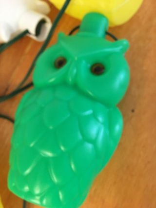 Vintage NOMA Owl Party Lites String 7 Camping Rv Patio Blow Mold Lights 8