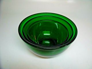 Vtg Forest Green Anchor Hocking Fire King Set Of 3 Nesting Mixing Bowls