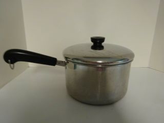 Vintage Revere Ware 4 Quart Sauce Pan & Lid,  Clinton Il Usa - Not Copper Bottom