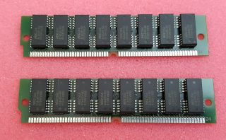(2) Gvp 4mb 60ns Ram Memory Simms For Commodore Amiga Gvp Accelerators 500 2000