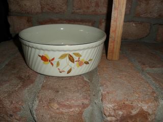 Vintage Hall Pottery Jewel Tea Autumn Leaf Ribbed Souffle Casserole Dish
