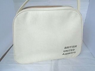 Vintage 1960s/70s British United Airways Vinyl Crew Travel Bag Case 15 " X 12 "