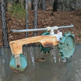 Vintage Sears Craftsman Cast Iron Traveling Tractor Sprinkler Water Hose Travel