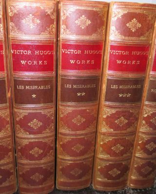 The of Victor Hugo in 10 Volumes c 1900 Fine Bindings Illustrated Set 2