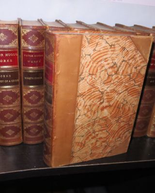 The of Victor Hugo in 10 Volumes c 1900 Fine Bindings Illustrated Set 3