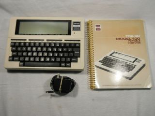 Radio Shack Trs - 80 Model 100 Portable Computer And Adapter