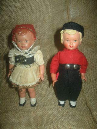 Antiuqe Vintage German Wind Up Toy Boy And Girl Key Wind Germany Walking Dancing