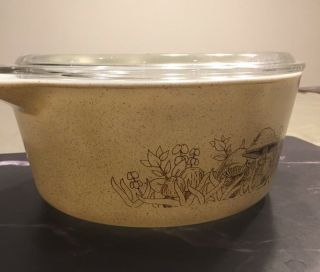 Vintage Pyrex Casserole Bowls with Lids Forest Fancies Mushroom 475 - B and 474 - B 5