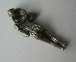 VINTAGE Sterling TEENAGE GIRL ON THE TELEPHONE Silver Bracelet Charm ARM MOVES 4