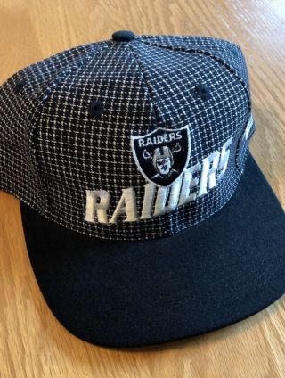 Vintage Logo Athletic Oakland Raiders NFL Football Adjustable Hat 2