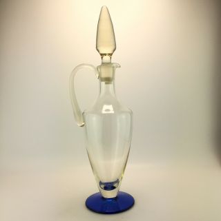Vintage Mid Century German Studio Art Glass Jug Picher Ground Stopper