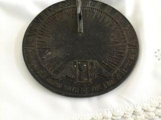 Vintage Cast Iron Sun Dial By Virginia Metal Crafters Grow Old Along With Me