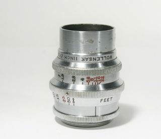 Relubed Focus Wollensak Cine - Raptar 1 " 25mm F/1.  9 Cine Lens C Mount