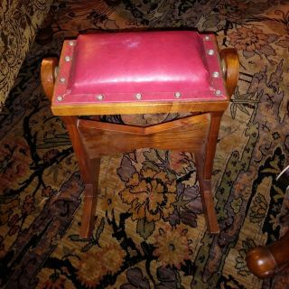 Vintage Gout Foot Rocker Oak Wood W/ Padded Foot Rest Medical Footstool Last 1