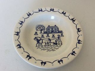 Vtg Metlox Poppytrail Provincial Blue Rim Soup Bowl 8.  5” Mid Century Dinnerware