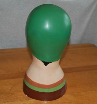 Vintage Hand Painted Ceramic Pottery Mannequin Womans Head Hat / Wig Stand Form 3