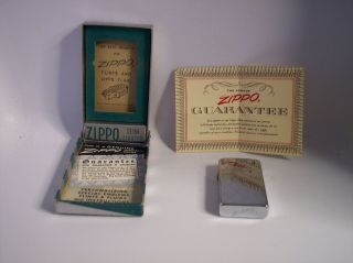 Vintage Zippo Slim Lighter And Papers