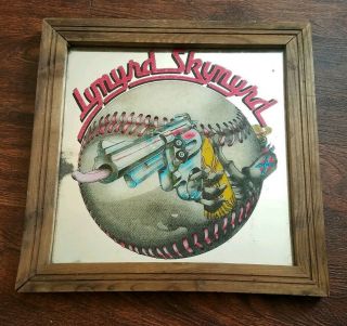 Vintage 1982 Lynyrd Skynyrd Mirror Co Carnival Mirror Bar Sign Rock 14 "