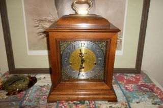 Vintage Howard Miller Mantel Clock Triple Chime 8 Day Key Wind Germany