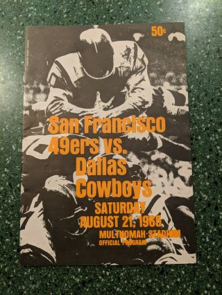 Vintage Football 1965 San Francisco 49ers Vs Dallas Cowboys Program Multnomah