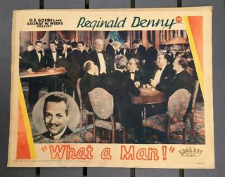 Vintage Movie House Theater Lobby Card What A Man Reginald Denny 1930 Sono Art