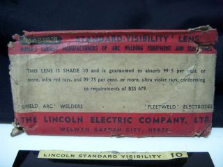 Vintage x2 LINCOLN ELECTRIC Shade 10 & Non Spatter Arc Welder Helmet Glass Lens 4
