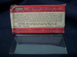 Vintage x2 LINCOLN ELECTRIC Shade 10 & Non Spatter Arc Welder Helmet Glass Lens 8
