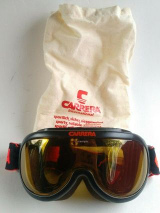 Vintage Red And Orange Carrera Ski Goggles Ultrasight Polarized - Near
