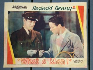 Vintage Movie House Theater Lobby Card What A Man Reginald Denny 1930s Authentic