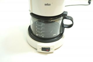 VINTAGE BRAUN 4 CUP COFFEE MAKER MACHINE TYPE 3075 / KF12 WHITE 750W W/ CARAFE 2