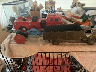 Vintage Marx Lumar Army Truck With Cool Pressed Steel Cannon