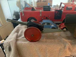 vintage Marx Lumar army truck with cool pressed steel cannon 3