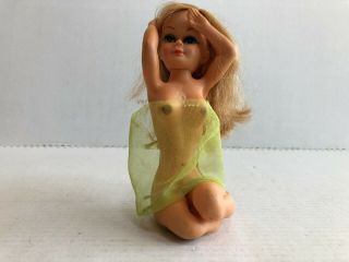 Vtg 60s Rubber Nude Doll Sitting Nudie Naked Dashboard Sitter