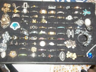 Unsorted Vintage Jewelry,  Watches,  Rings Plus A Bag Of Parts