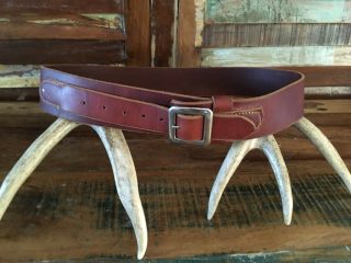 Vintage Western Brown Leather Drop / Slot Gun Belt 34 1/4 " To 39 "