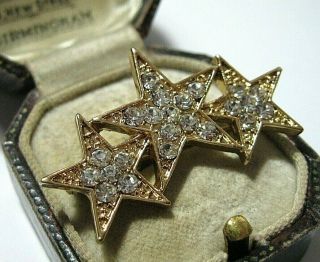 Vintage style Art Deco Jewellery Crystal Rhinestone Sparkly STAR Pin BROOCH 2