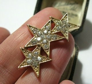Vintage style Art Deco Jewellery Crystal Rhinestone Sparkly STAR Pin BROOCH 4