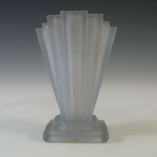 Bagley Vintage Art Deco 4 " Blue Glass Grantham Vase