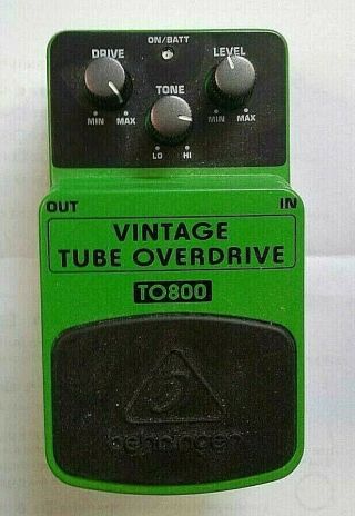 Behringer To800 Vintage Tube Overdrive Guitar Pedal - W/ Patch Cable