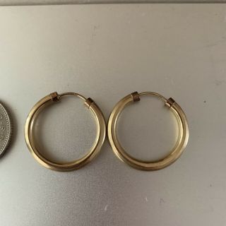 Vintage 9ct Gold Hallmarked Hoop Earings With Diamond Cut Detail 3