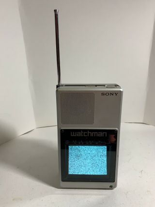 Vintage Sony Watchman FD - 40A Flat Black And White Portable TV 3