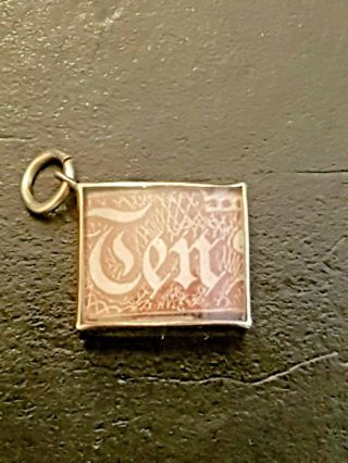 Vintage 9ct Gold 10 Shilling Note Charm